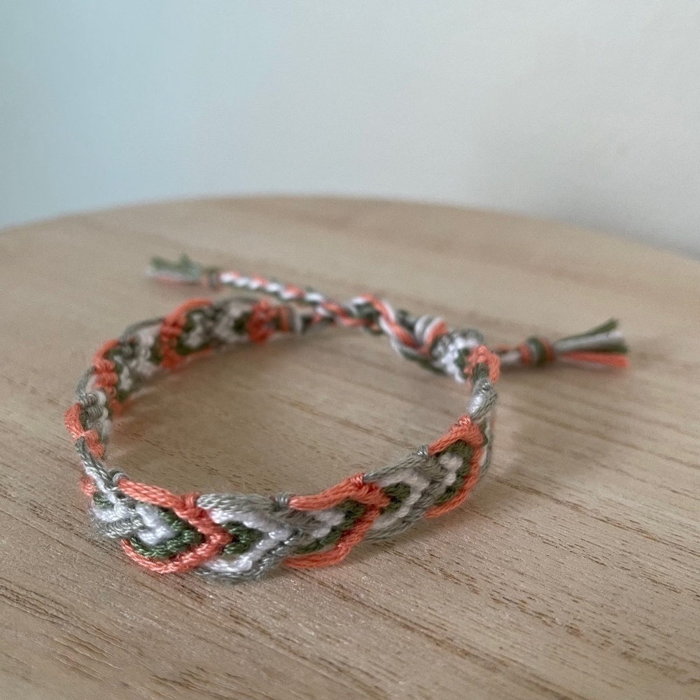 Gray Apricot Woven Bracelet